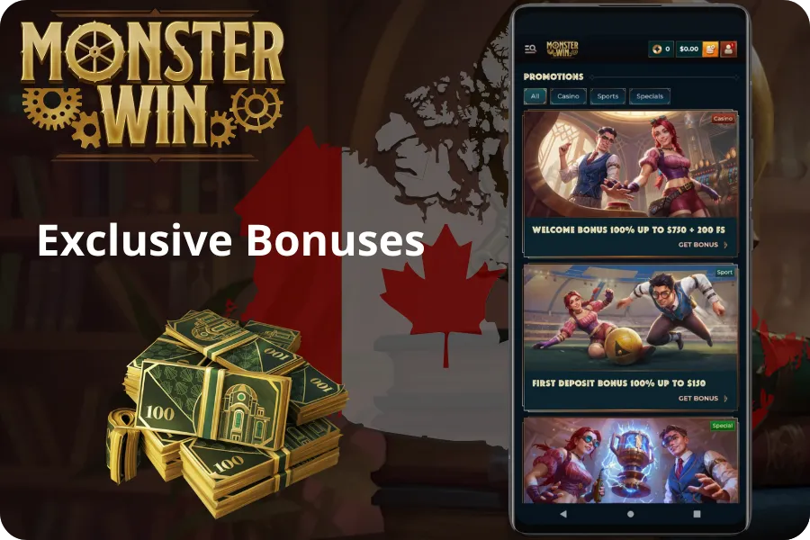 Monster Win App Access to Exclusive Bonuses